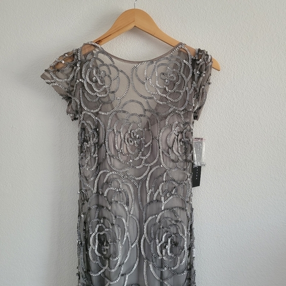 Aidan Mattox silver sequin formal ball gown dress - Picture 12 of 13